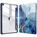 Fintie Hybride slanke hoes voor iPad 9e / 8e / 7e generatie (2021/2020 / 2019) 10,2 inch - [Ingebouwde potloodhouder] Schokbestendige hoes met doorzichtige transparante achterkant, oceaanmarmer