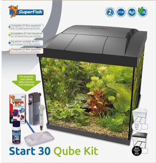 SuperFish Start 30 Qube Kit | 33 x 33 x 36 cm Zwart