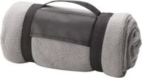 Merkloos 15x Fleece dekens/plaids grijs met afneembaar handvat 160 x 130 cm