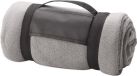 Merkloos 15x Fleece dekens/plaids grijs met afneembaar handvat 160 x 130 cm