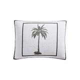 Tommy Bahama Palm Island-collectie Sham - 100% katoen, zacht en ademend met envelopsluiting, voorgewassen voor extra zachtheid, standaard, grijs