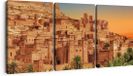 Artaza Canvas Schilderij Drieluik Kasbah Ait Ben Haddou - 180x80cm