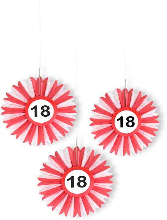 Folat Honeycomb 18 Jaar Verkeersbord 25cm 3 stuks