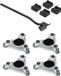 Vevor 4x roulettes de meubles roulettes de transport roulettes de chariot de meubles avec 3 roues 158x158x65mm