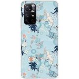 Xiaomi Bedrukt siliconen hoesje compatibel met Xiaomi Redmi Note 11 5G, Xiaomi Redmi Note 11S 5G Kimono