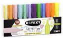 Hi-Text 7200 Note-It Desk transparant 12 markeerstiften beitelpunt pastel en neon