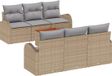 vidaXL Tuinbank Set 2 zitplaatsen Beige en Lichtgrijs Polyrattan