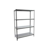 Simon Rack Metalen stelling 1500x1200x500 mm - Simonclick | 4 niveaus, Metalen legbord, 200 kg buigbelasting, Corrosiewerende coating, Montage met kliksysteem, Antraciet/Gegalvaniseerd