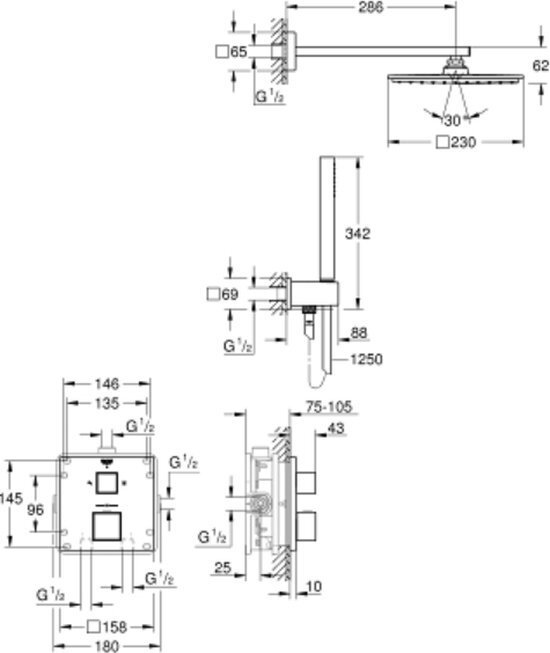 GROHE Grohtherm Cube Doucheset Chroom