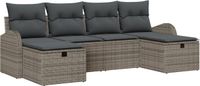vidaXL - Tuinbank - Set - 6 - st - Grijs - poly - rattan
