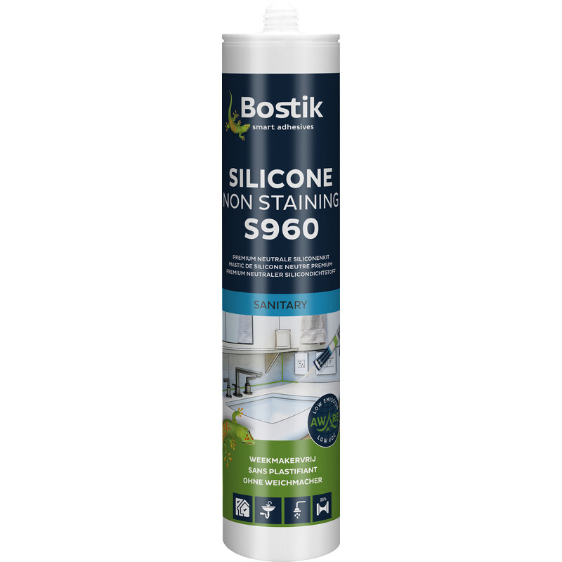 Bostik Bostik Premium S960 siliconenkit non-stain Zilvergrijs 310ml