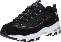 Skechers Dames D'Lites-Floral Days' sneakers, zwart, 38 EU