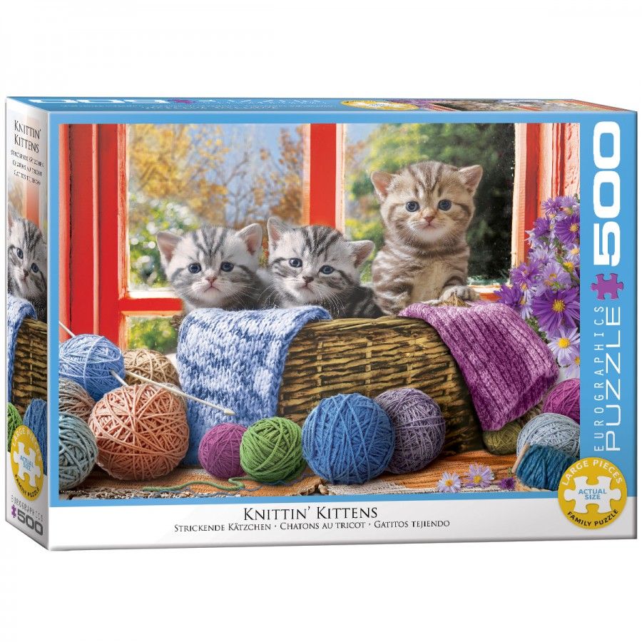 Eurographics Knittin' Kittens Puzzel (500 XL stukjes)
