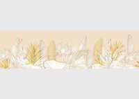 Gouden AG Design Gouden bloemen, AWB 8290, zelfklevende rand, keuken, woonkamer, muursticker, meerkleurig, 500 x 13,8 cm