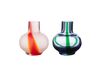 Marimekko Mini vase 2 pièces Bleu clair-vert foncé-rouge-blanc