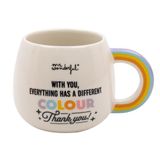 Mr. Wonderful - Regenboog 3D mok - With you, alles heeft een andere kleur. Dank je! - Keramische mok met dank u
