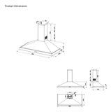 Stoves Muurmontage Afzuigkap - Zwart - 610 m³/uur - A+