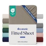 Dreamzie Hoeslaken 200x200 Kap 35 cm voor dik matras - 100% microvezel - Linnen, gecertificeerd chemicaliënvrij (Oeko TEX), hoeslaken met volledig elastiek