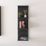 [en.casa] Wandrek Surahammar met 4 planken 95x30x28 cm marmerlook zwart