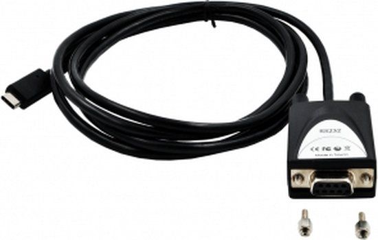 Exsys EX-2311-2F Seriële Kabel Zwart 1,8 m