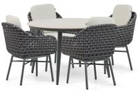Santika Furniture Santika Yovan/Vienna 120 cm dining tuinset 5-delig