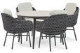 Santika Furniture Santika Yovan/Vienna 120 cm dining tuinset 5-delig