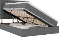 vidaXL Bed met opbergruimte en matras, donkergrijs, 140 x 200 cm, stof