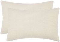 vidaXL Kussensloop 2 stuks Crèmekleurig 50 x 80 cm Bouclé