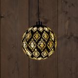 Anna's Collection LED glazen bal blad 12 lampjes zwart Ø 15cm, warm wit