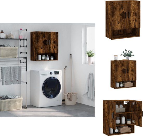 vidaXL Wandkast 60x31x70 cm bewerkt hout gerookt eikenkleurig