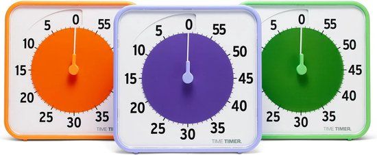 Time Timer Classroom set - 3 stuks - oranje, paars en groen