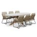 Livorno/Gianna Sahara Dust ensemble de salle à manger | 6 personnes | polystone + corde | 240cm