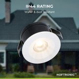 HOFTRONIC™ Cadiz 12x Mini 12V LED Inbouwspot Wit - 3 Watt - Dimbaar - IP44