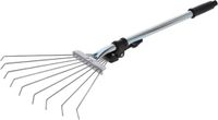 KOTARBAU® Bladhark, Mini Tuinhark, 12-30 cm, Zilver, Verstelbare Bladhark, Handhark, met Steel, 9 Tanden, Metalen Hark, Staaldraad Kunststof
