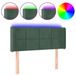 VidaXL Hoofdbord met LED Donkergroen Polyester/Hout 103x16x118-128 cm