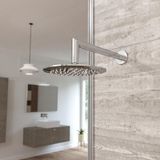 Ronde douchekop diameter 200 mm, douchekop met regeneffect met draaibaar scharnier, binnen- en buitenmontage, douchekop van roestvrij staal