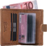 LeonDesign Pasjeshouder Mannen - Bruin vintage Leer - Handgemaakt in Nederland - Ruimte voor 26 Pasjes - Met ritsvakje voor muntgeld - Unisex Design - Kaarthouder Dames & Heren