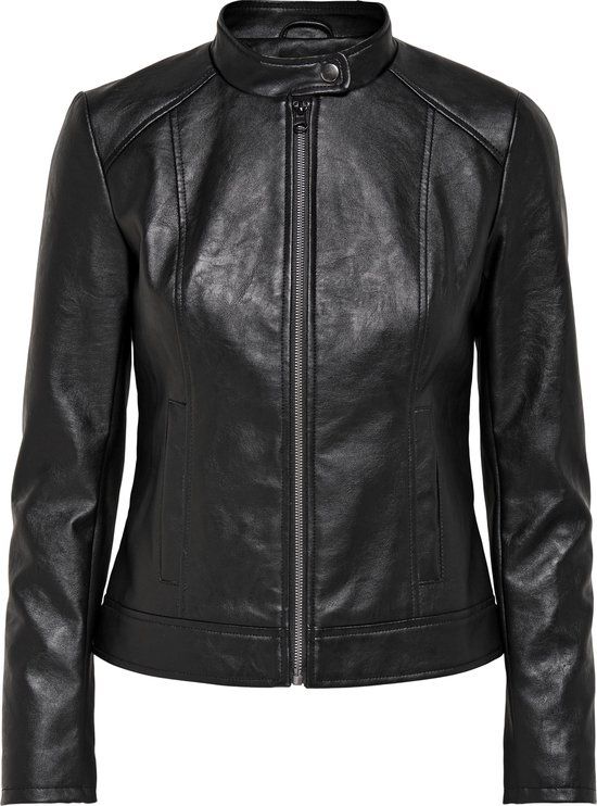 JDY JDYEMILY FAUX LEATHER JACKET OTW NOOS Women's Jacket - Size 34 - Black