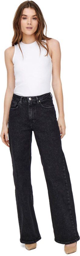 Only Jeans Onljuicy Hw Wide Leg Rea244 Noos - Black Denim - W27 X L30