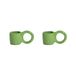 Petite Friture - Ø 6 x H 5,5 cm - Lot de 2 Donut - Vert - Faïence émaillée - Designer Pia Chevalier