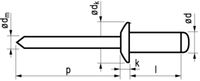 Masterfix blindklinknagel 4,8x25mm aluminium (Per 250 stuks)