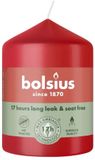 Bolsius Stompkaars Delicate Red Ø58 x 80 mm – 17 Branduren – 6 Stuks – Rode Sfeerkaarsen