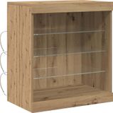vidaXL LED Dressoir Artisan Eiken 60,5 x 37 x 67 cm Bewerkt hout