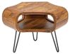 Table basse NERA 70 cm en bois de Sheesham massif avec niche et pieds en métal noir - style rétro industriel