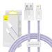 Baseus USB-kabel voor Lightning, Dynamic 2 Series, 2,4 A, 1 meter (paars)