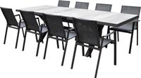 AVH-Collectie New Delhi dining tuinset uitschuifbaar 204-264x103xH74,5 cm 9 delig aluminium antraciet