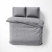 KARO Grey Damask Bedding Set 160x200cm - 100% Cotton with Stripes