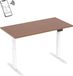 Bureau mobile, modèle assis-debout, 150x75 cm. Plateau en noyer, cadre blanc