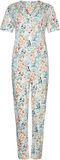 Pastunette Premium Pyjama Watercolor Leaves - Katoen/Modal - Wit/Multi - Maat 44