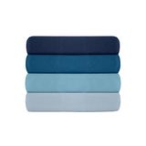 Premium Ranforce Single Hoeslaken (90 x 200 + 30 cm), 100% katoen, 145 draden Count, blauw